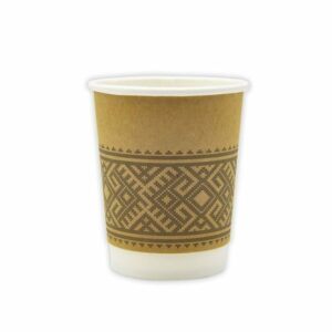 Glāzes v/l. papīra 200-250ml ORNAMENT ar dubulto sienu (vāki 80mm) 25gab.
