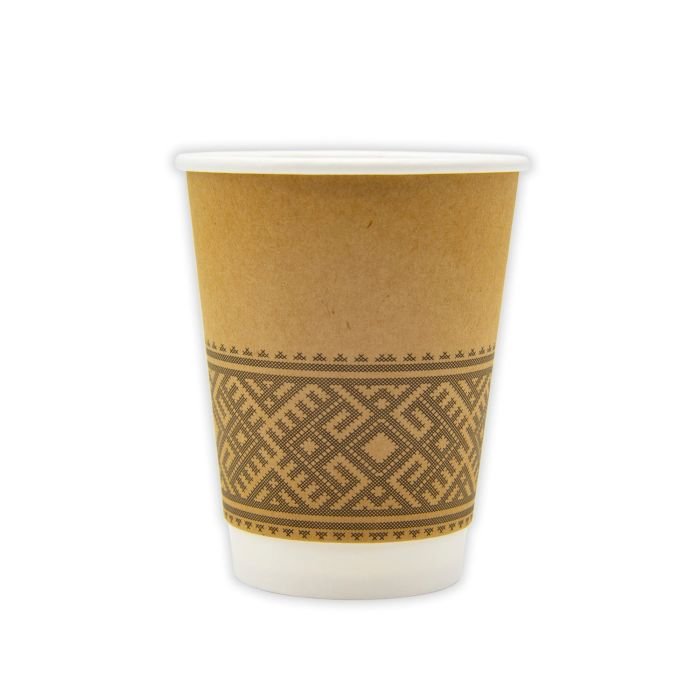 Glāzes v/l. papīra 350ml ORNAMENT ar dubulto sienu (vāki 90mm) 25gab.
