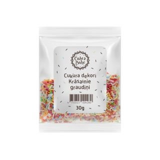 Dekori cukura krāsainie graudiņi 30g CAKE&BAKE
