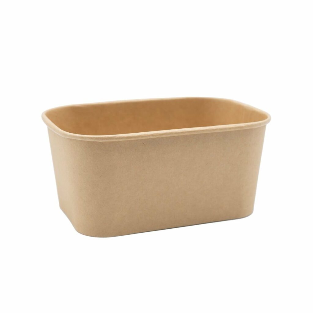 Bļoda salātiem 17x12xh-7.5cm 1000ml KRAFT 50gab vāki KG-KV-PP