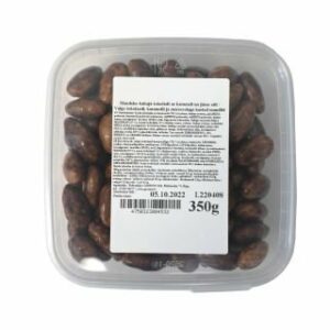 Mandeles baltajā un karameļu garšas šokolādē ar jūras sāli 350g