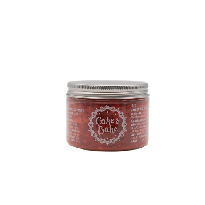 Zemenes, saldējot žāvētas, gabaliņi 0-4mm 12g CAKE&BAKE