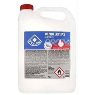 Dezinfekcijas līdzeklis virsmām, inventāram, apģērbam, rokām (etanols 70%) 5 L