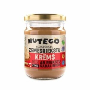 Zemesriekstu krēms ar riekstu gabaliņiem klasiskais 250g NUTEGO