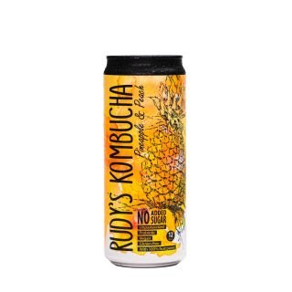 Kombucha Ananass un persiks bez cukura 330ml