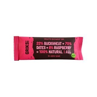 Batoniņš diedzētu griķu - aveņu 35g BIO