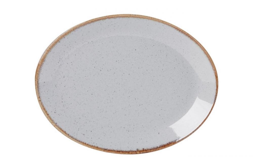 SEASONS pelēks ovāls šķīvis 24cm, Porland