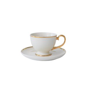 PRIMA GOLD TASE UZ KĀJAS 90ML, AR APAKŠTASI 12.5CM, Quality Ceramic