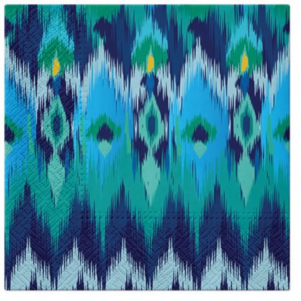 SALVETES 33x33CM, PEACOCK FEATHERS, Paw Decor Collection