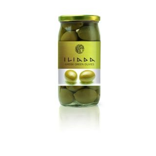 Olīvas zaļās ar kauliņiem 370g/215g ILIADA