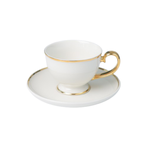 PRIMA GOLD TASE UZ KĀJAS 280ML, AR APAKŠTASI 16CM, Quality Ceramic