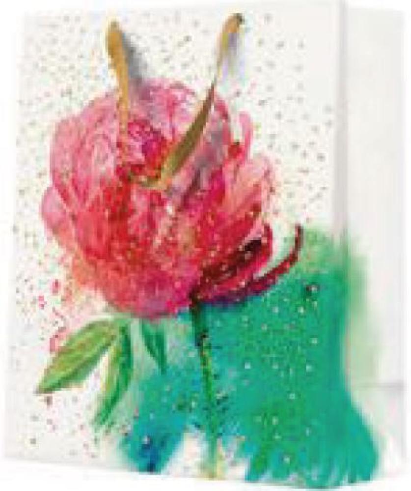 DĀVANU MAISIŅŠ LARGE 26.5x33.5x13CM, PEONY WATERCOLOR, Paw Decor Collection