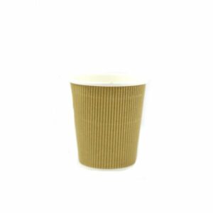 Glāzes v/l. papīra 200-250ml rievotas/brūnas (vāki 80mm) 25 gab.