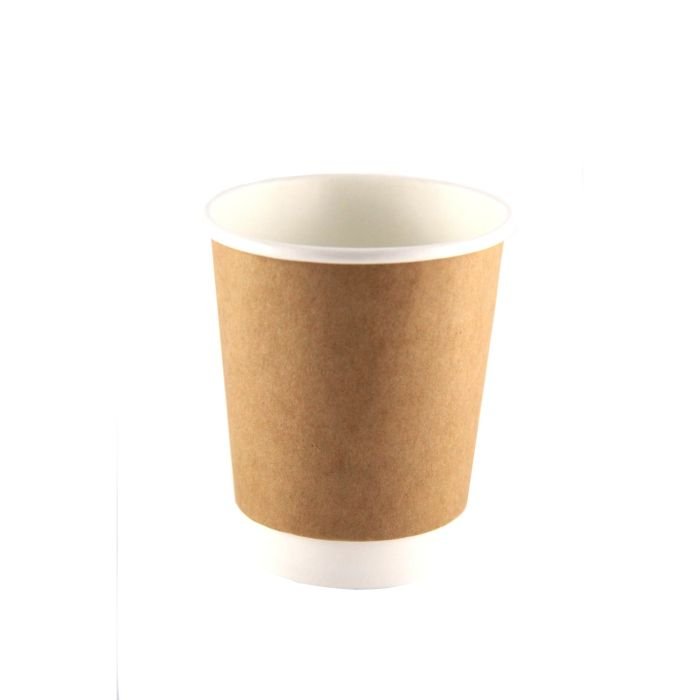Glāzes v/l papīra 200-250ml HOT NATURAL ar dubulto sienu 25 gab. (vāki 80mm)