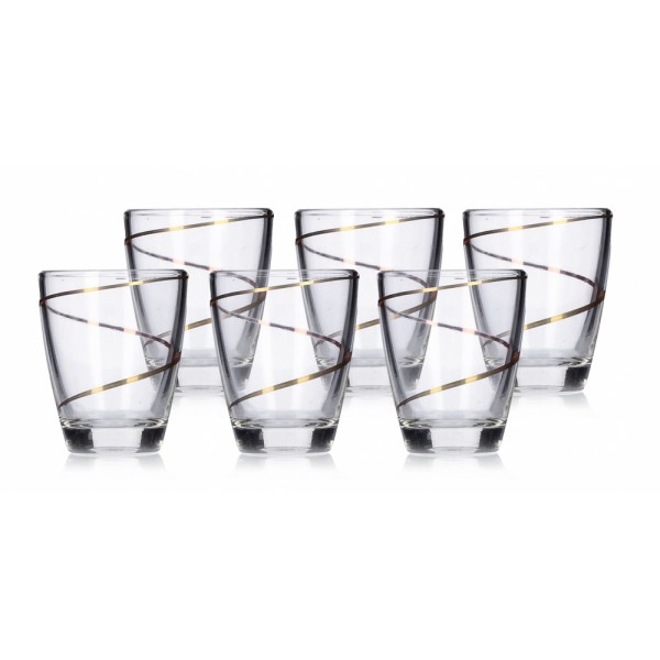 Glāzes 25ml 6vnt Barylka decor spiral.