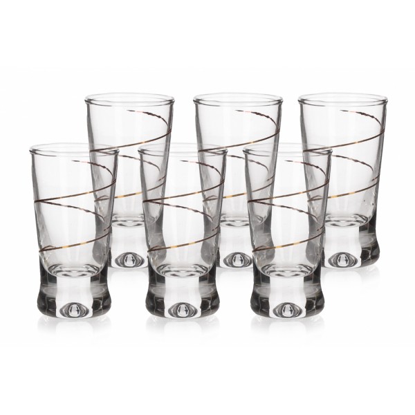Glāzes 25ml 6vnt X Orka ar auksine spirale