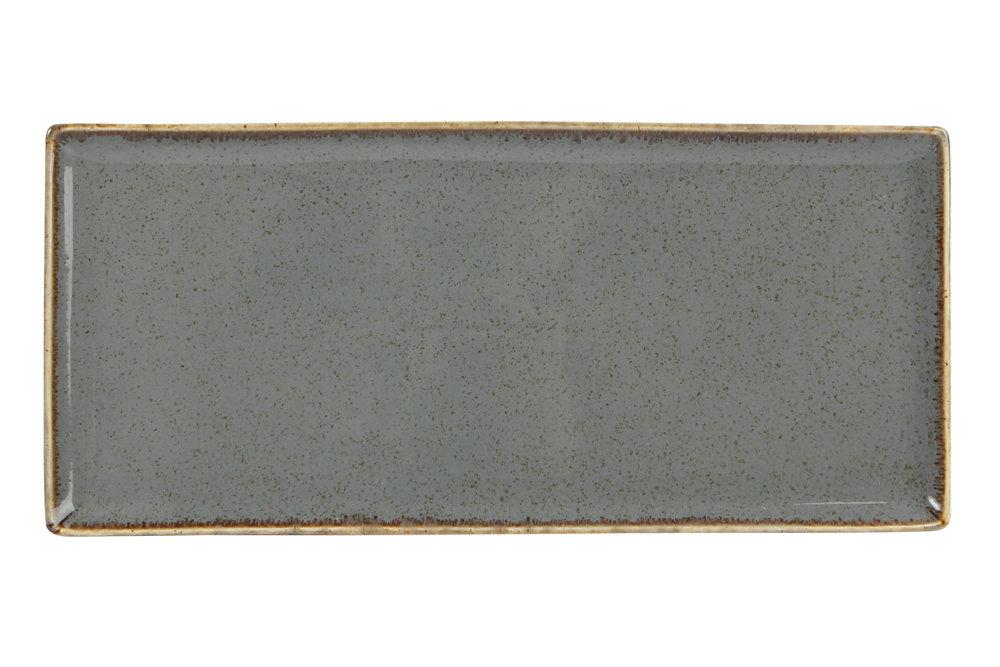 SEASONS tumši pelēks taisntūrveida šķīvis 36x15cm, Porland