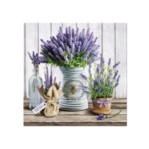 SALVETES 33x33CM, LAVENDER IN BUCKET, Paw Decor Collection