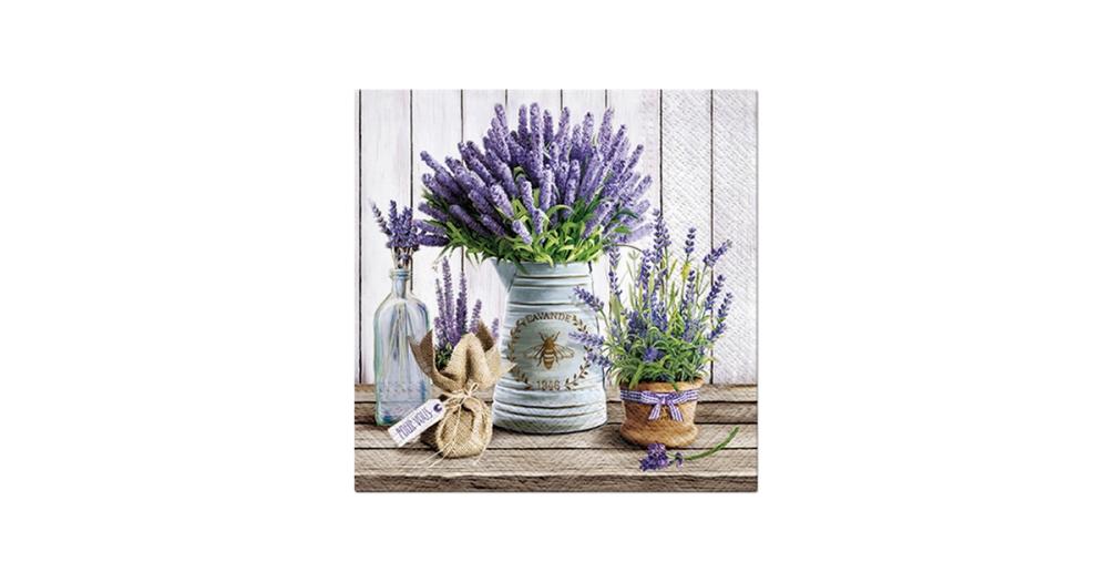 SALVETES 33x33CM, LAVENDER IN BUCKET, Paw Decor Collection
