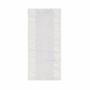 Maisiņi papīra 2kg 14+7×32cm balti 100gab