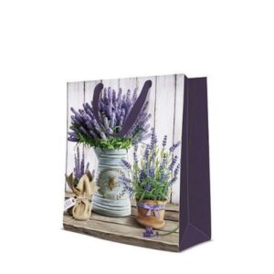 DĀVANU MAISIŅŠ SQUARE 17x17x6CM, LAVENDER IN BUCKET, Paw Decor Collection