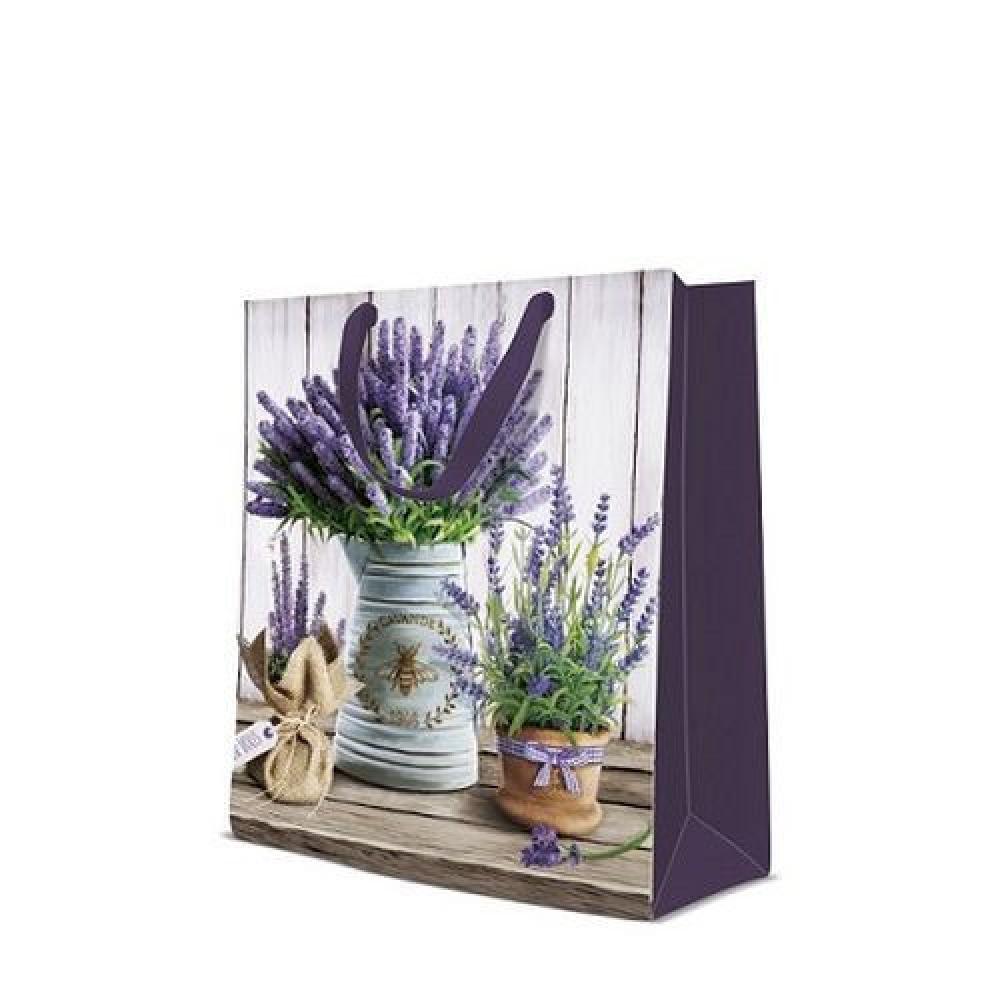 DĀVANU MAISIŅŠ SQUARE 17x17x6CM, LAVENDER IN BUCKET, Paw Decor Collection