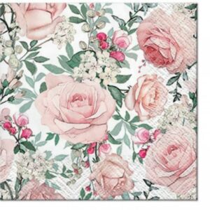 SALVETES 25x25CM, GORGEOUS ROSES, Paw Decor Collection