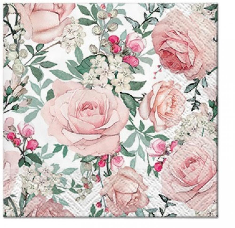 SALVETES 25x25CM, GORGEOUS ROSES, Paw Decor Collection