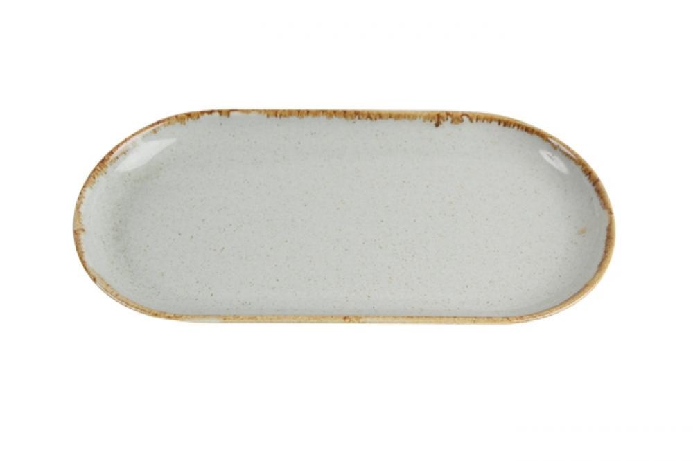 SEASONS pelēks ovāls šķīvis 15x30cm, Porland