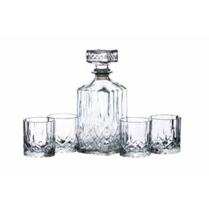 BARCRAFT VISKIJA GLĀŽU KOMPLEKTS AR KARAFI 900ML/200ML, DĀVANU KASTĒ, Bar Craft