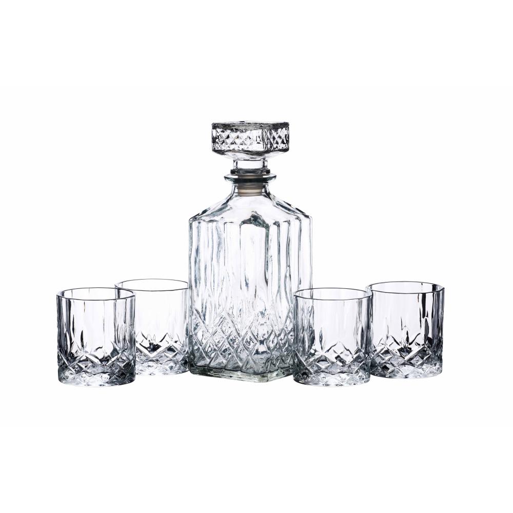 BARCRAFT VISKIJA GLĀŽU KOMPLEKTS AR KARAFI 900ML/200ML, DĀVANU KASTĒ, Bar Craft