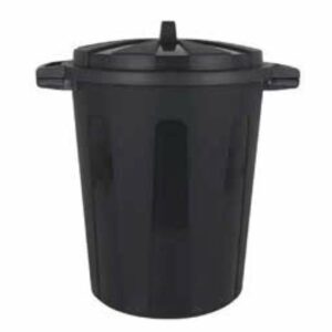 Atkritumu tvertne 100L PP ar vāku ø69cm h-57cm melna