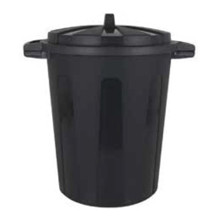 Atkritumu tvertne 100L PP ar vāku ø69cm h-57cm melna
