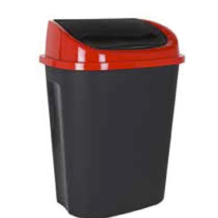 Atkritumu tvertne 50L PP ar vāku 43x30cm h-58cm melna VN