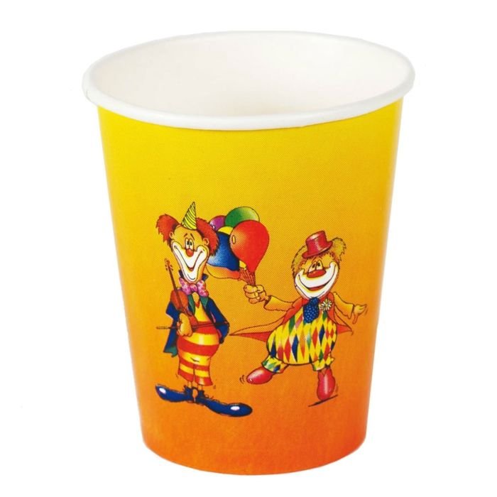 Glāzes v/l papīra 200ml 10gab CLOWN