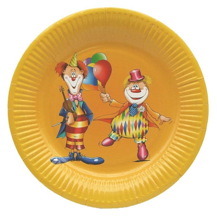 Šķīvji v/l papīra ø23cm 10gab CLOWN