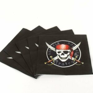 Salvetes 33cm 3-k 20gab PIRATES melns/sarkans