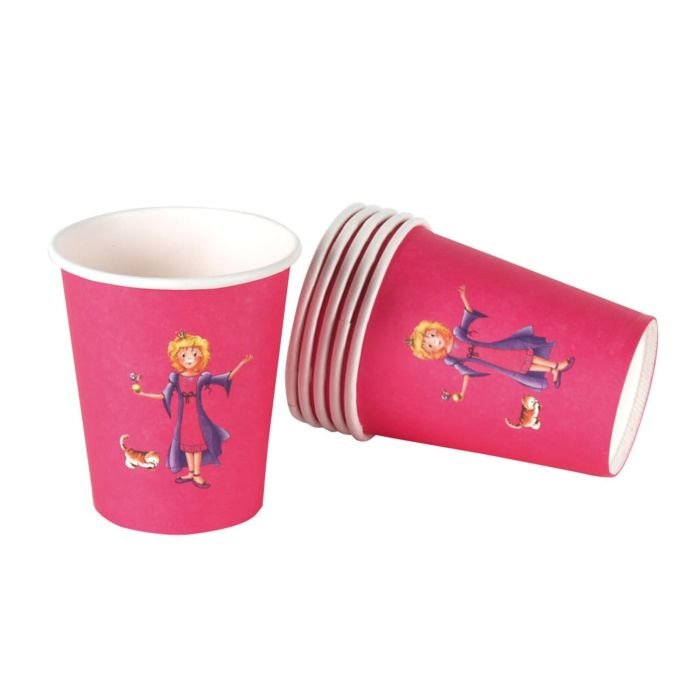 Glāzes v/l papīra 200ml 10gab PRINCESS rozā