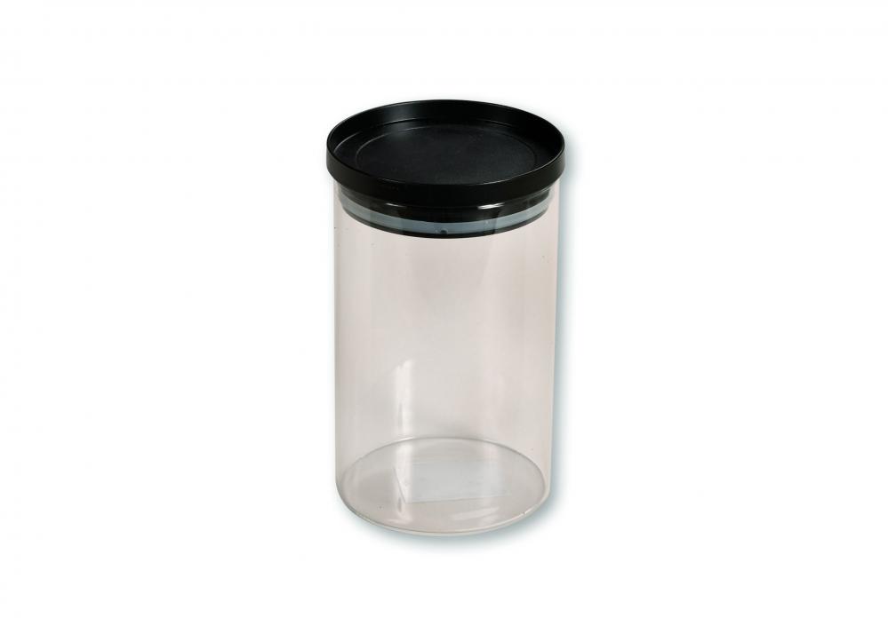 UZGLABĀŠANAS TRAUKS D10CM, H16CM, 800ML, AR MELNU VĀKU, PLASTMASA/STIKLS, Kesper