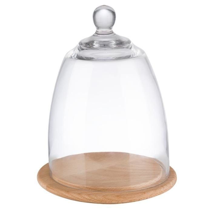 Kūku paliktnis ar vāku ø18.5cm h-24cm koka stikla