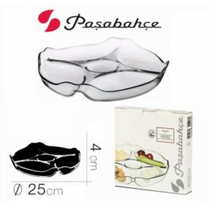 Šķīvis serviravimui stikla. 25cm 5d užkandžiams