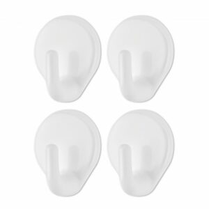Kabliukai plast. 5*3.8cm oval. 4vnt lipnieji L-734