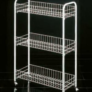 SLIM PLAUKTS UZ RITEŅIEM 56X23X84CM 3-STĀVU.PLASTIKĀTA PĀRKL., Metaltex