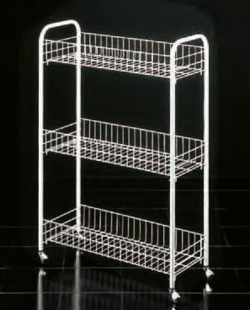 SLIM PLAUKTS UZ RITEŅIEM 56X23X84CM 3-STĀVU.PLASTIKĀTA PĀRKL., Metaltex