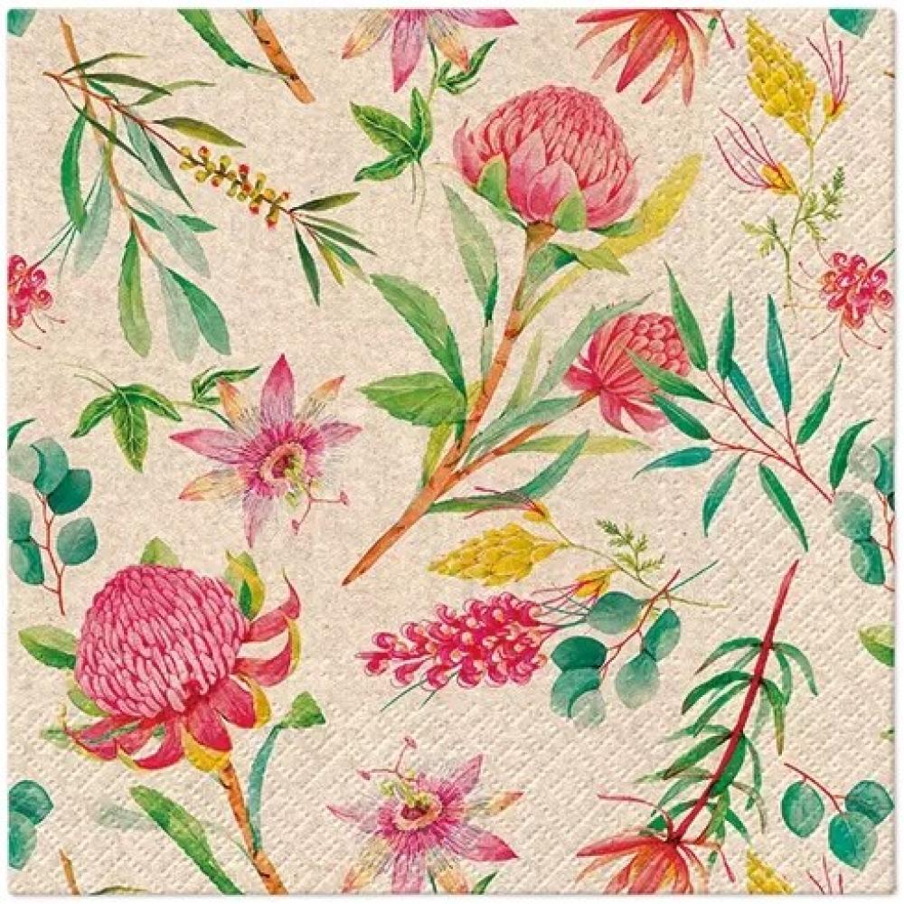 SALVETES 33x33CM, WE CARE PASSIONFLOWER, Paw Decor Collection