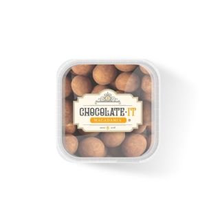 Makadāmijas rieksti karamelizēti baltajā šokolādē ar vaniļu un vafeļu kraukšķiem 300g CHOCOLATE IT