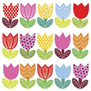 SALVETES 33x33CM, FUNNY TULIPS**, Paw Decor Collection
