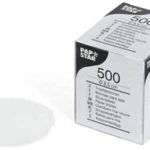SALVETES APAĻĀS GLĀZĒM 8.5CM, 500GAB. 0.192 kg / iepak., Pap Star