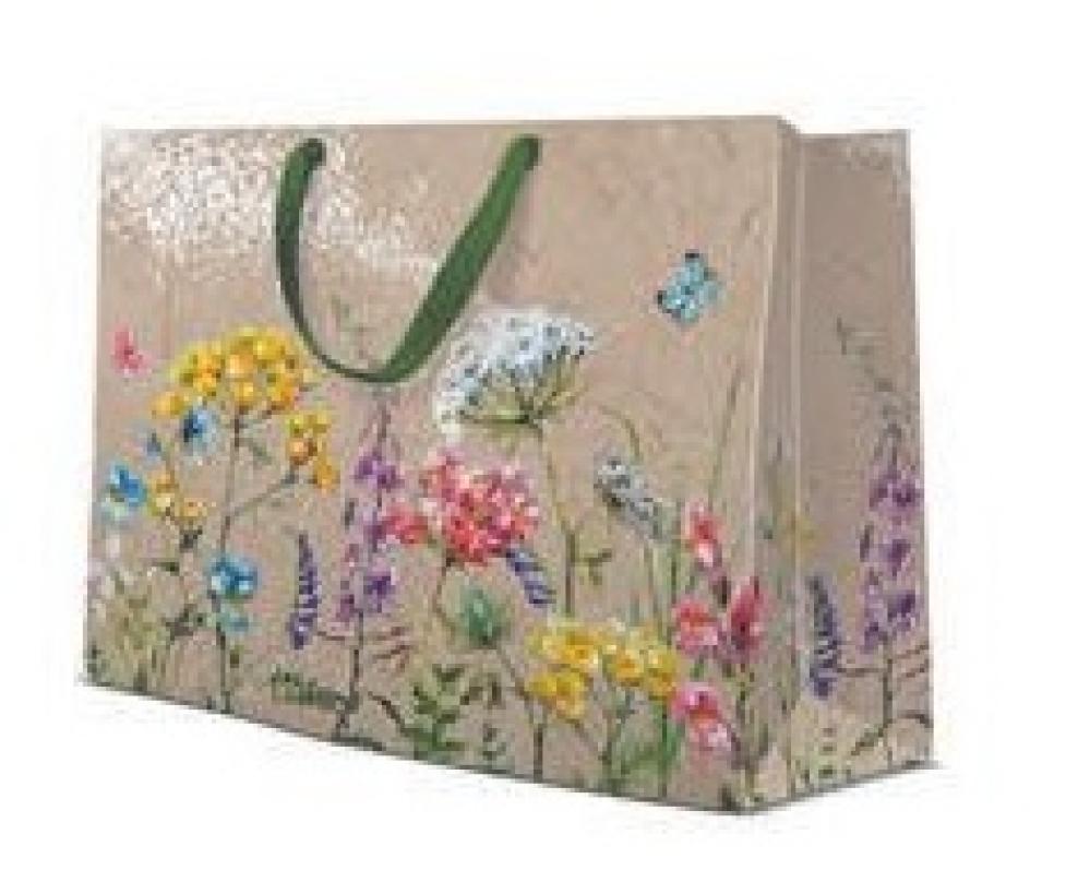 DĀVANU MAISIŅŠ HORIZONTAL 33.5x26.5x13CM, MEADOW FLOWERS, Paw Decor Collection