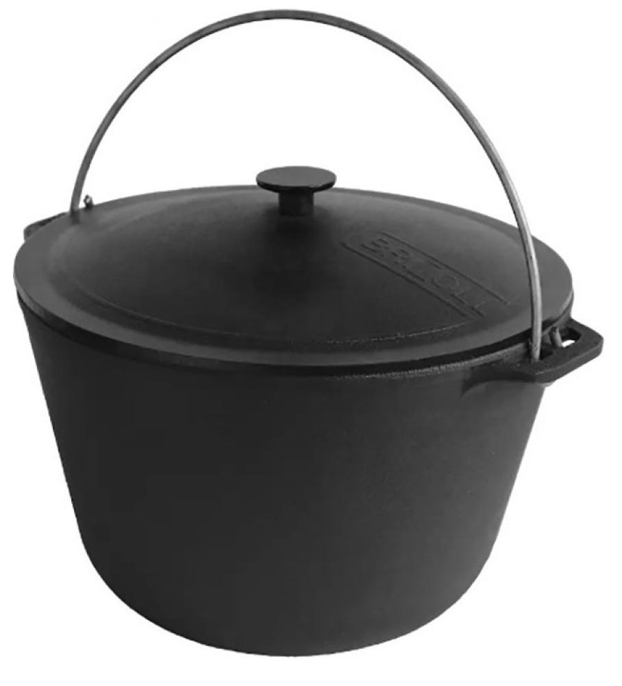 BRIZOLL TŪRISMA KATLS AR VĀKU D28CM, 8L, ČUGUNS, BRIZOLL